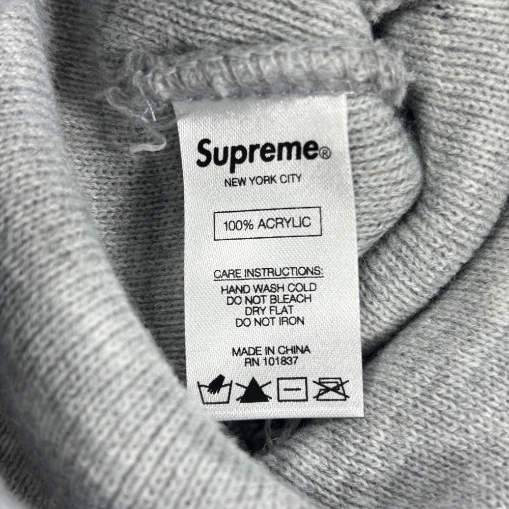 Supreme Beanie Hat Unisex OS Heather Grey Script Logo Knit Cuffed Cap - Picture 3 of 4